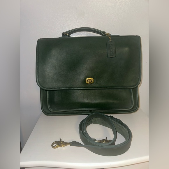 Vintage Coach Colebrooke Business Bag in Bottle Green! - Picture 3 of 10